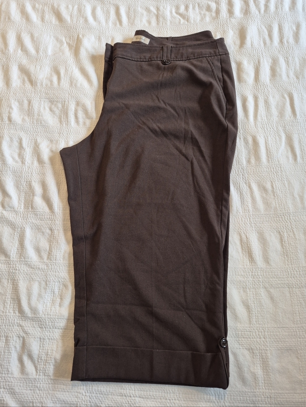Dressbarn women's size 18W brown cropped pants, officewear VGUC